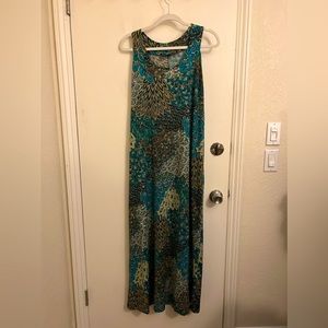Feather Print Maxi Dress